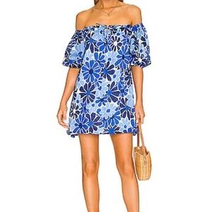 Faithfull the Brand Letisha Blue Floral Mini Dress